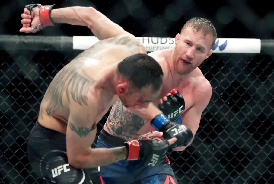 Justin Gaethje currently competes in the Lightweight division of the Ultimate Fighting Championship (UFC)